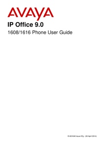 AVAYA 16xx User Guide - Avaya IP Phones for offices